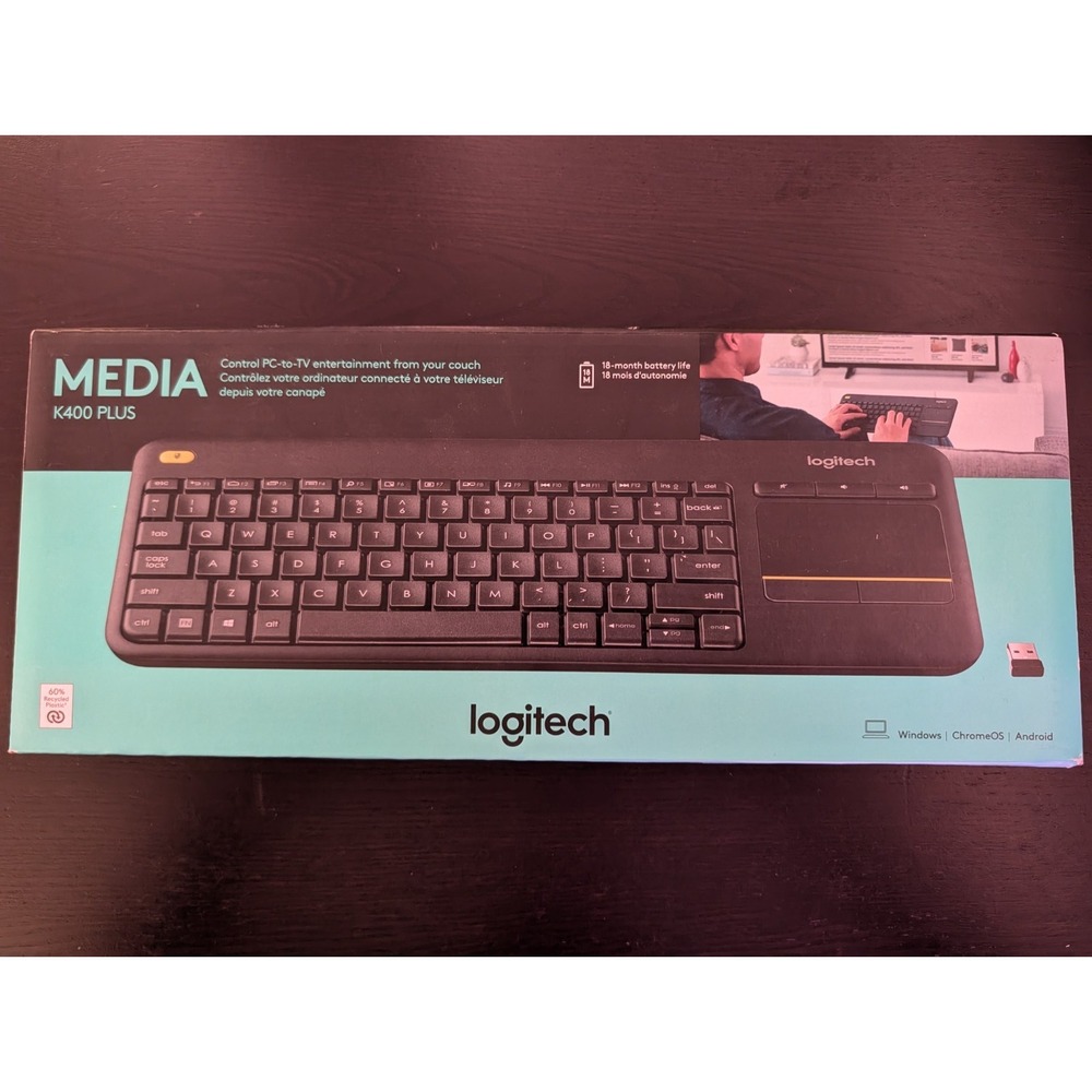 Logitech K400 Plus keyboard RF Wireless - Black No Dongle